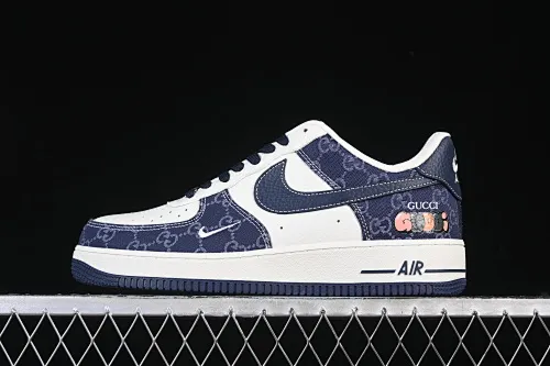 All categories Nk Air Force 1 Air Force series Nk Air Force 1 Low Air Force low-top Nike Air Force 1'07 Low Gucci joint navy blue denim Air Force 1 low-top casual sneakers SC0601-568